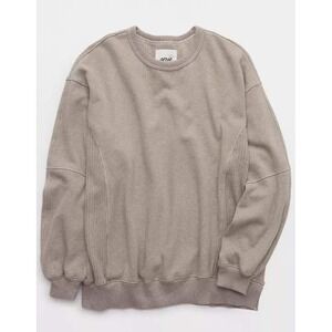 Aerie Très Chic Sweatshirt Heathered Taupe XL New With Tags